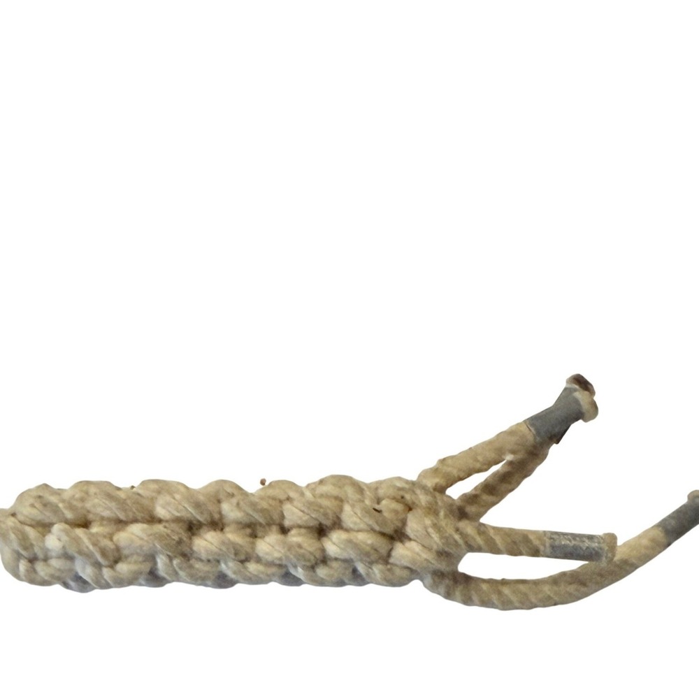 Old‎ Handmade Braided Cotton Rope Keychain Fob Cream Macrame Nautical